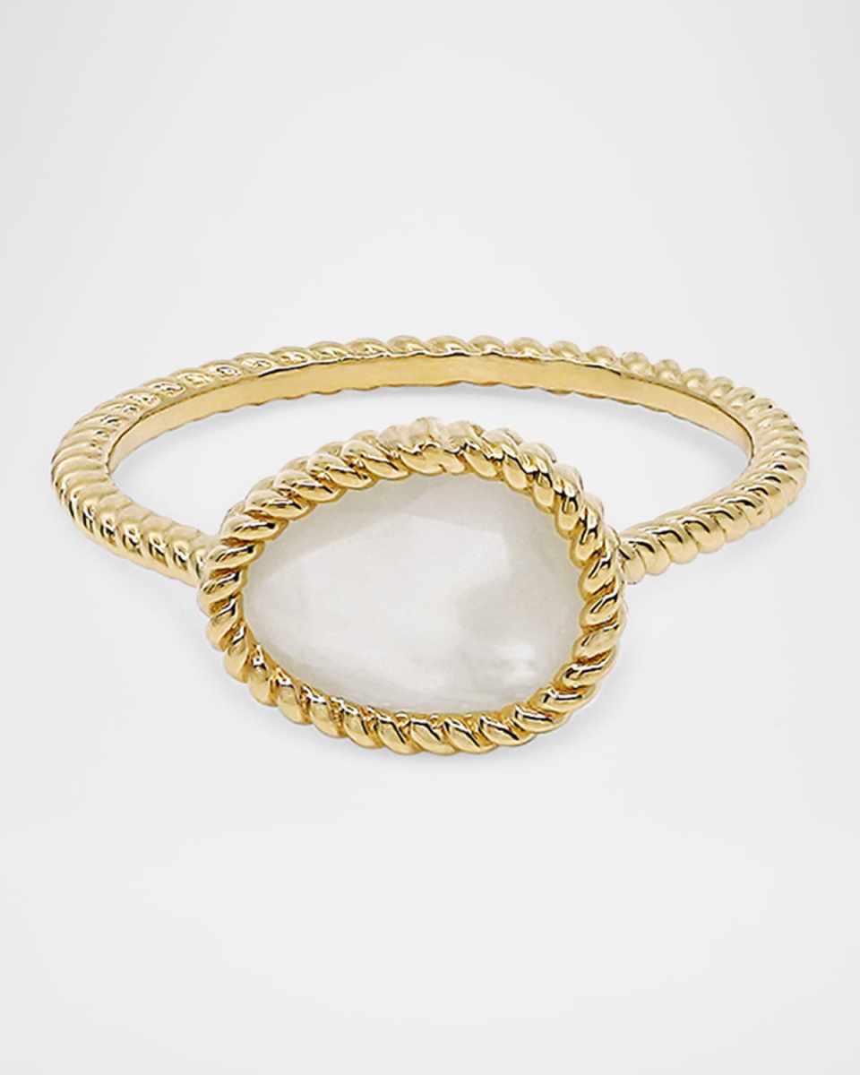 18K Yellow Gold Nina Marinar Band Ring with MOP, Size 6